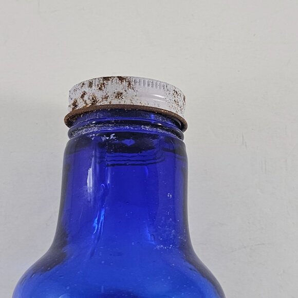 Vintage Cobalt Blue Art Glass Rolling Pin With Screw On Cap Hollow - Picture 3 of 7